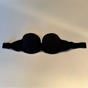 Black strapless bra. Size 38D
